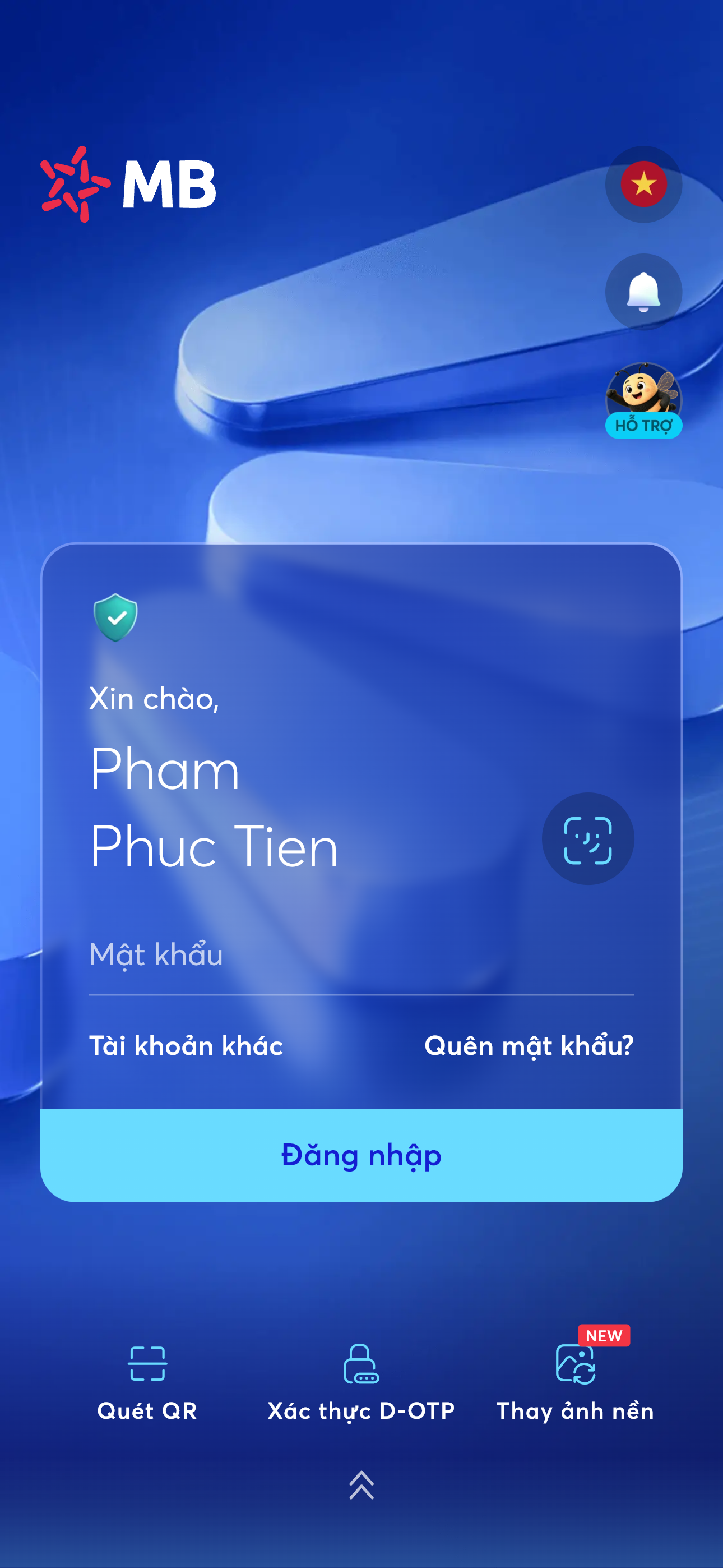 Nền ứng dụng với vùng trắng ở giữa